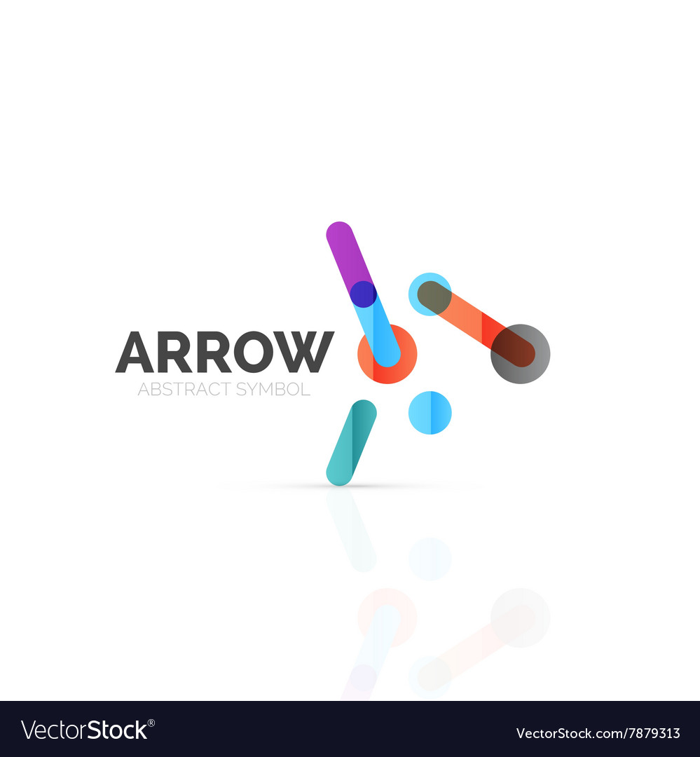 Linear arrow abstract logo connected multicolored