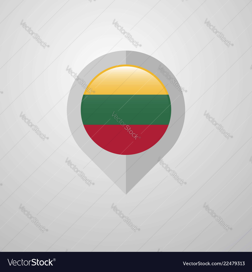 Map navigation pointer with lithuania flag design