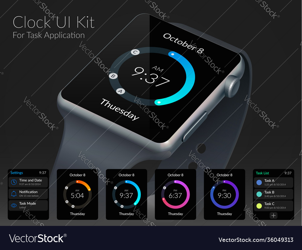 Mobile ui kit vector image Mobile ui kit