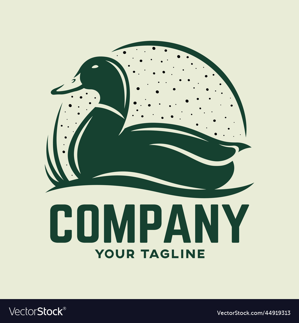 Modern duck and hunting logo Royalty Free Vector Image