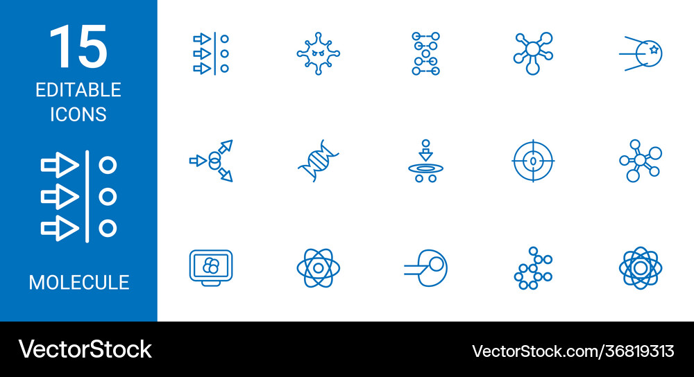 Molecule icons Royalty Free Vector Image - VectorStock