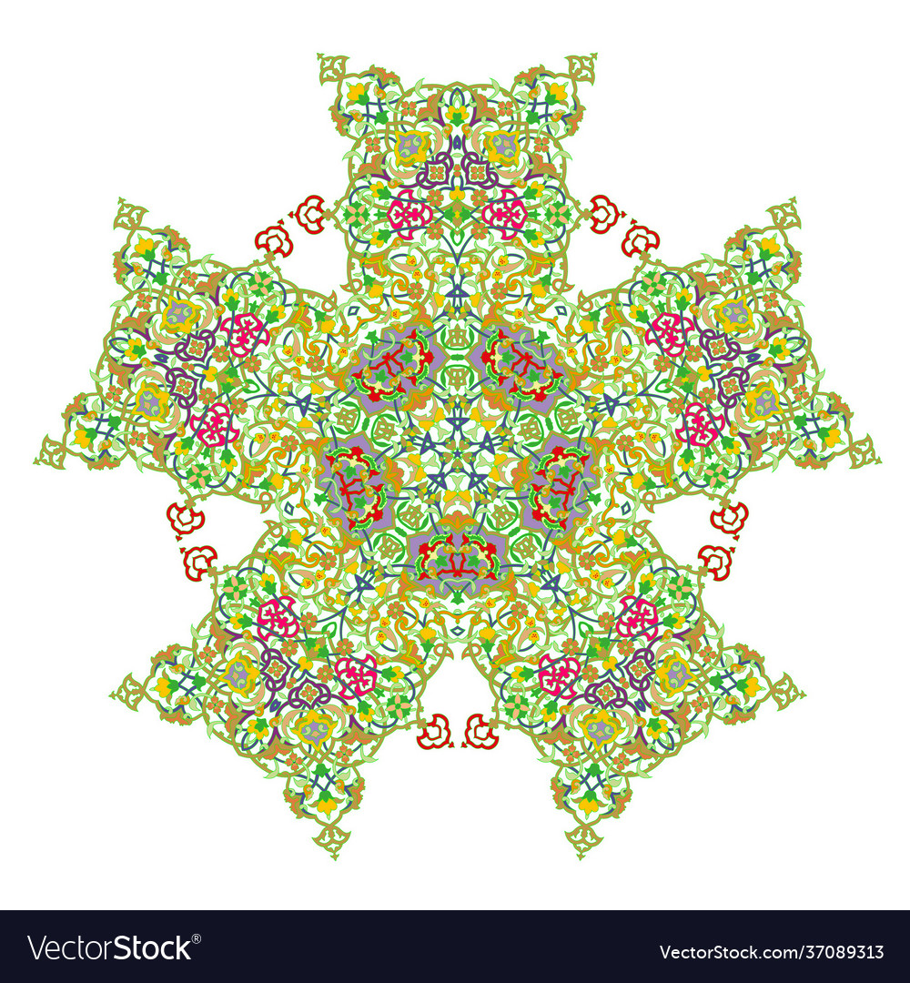 Pentagonal mandala five pointed design element eps vector image Pentagonal mandala five pointed design element eps