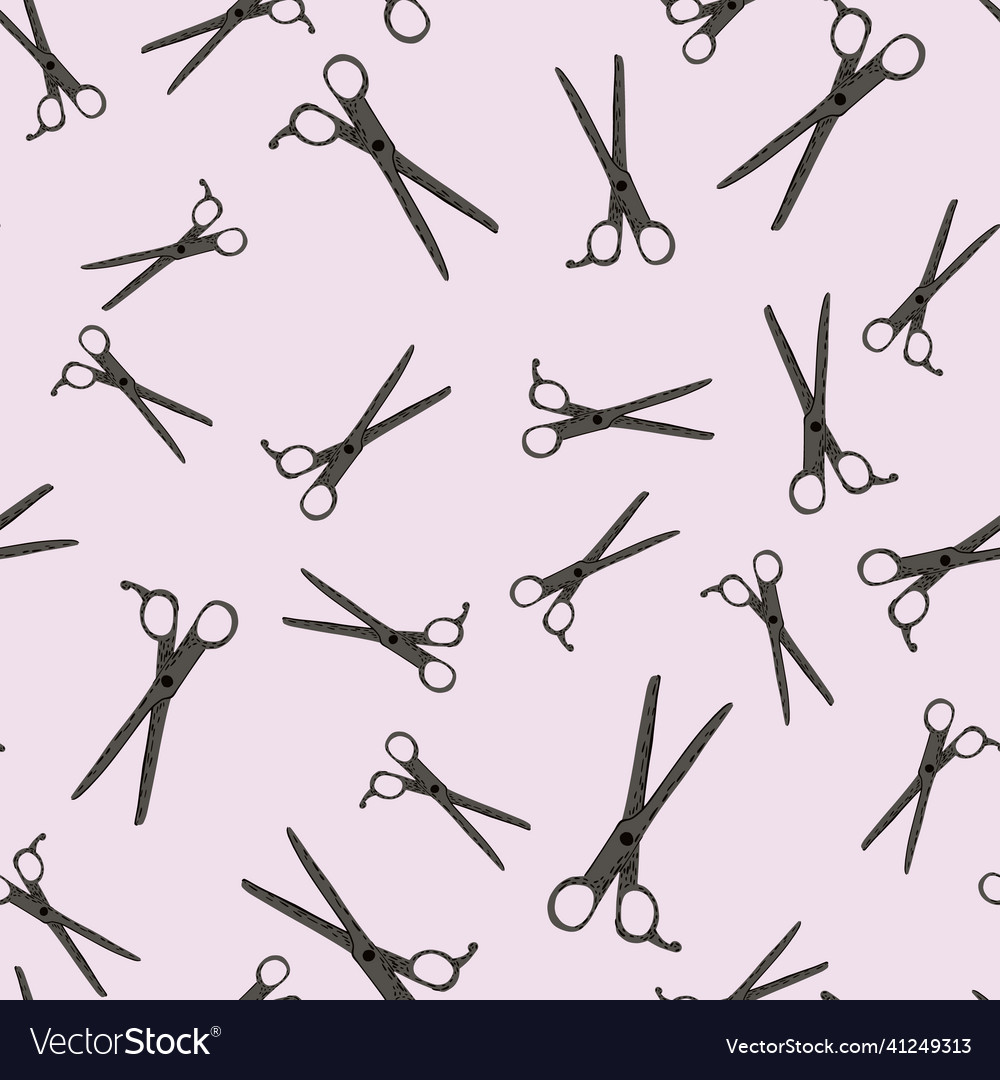 Scissors seamless pattern retro salon background