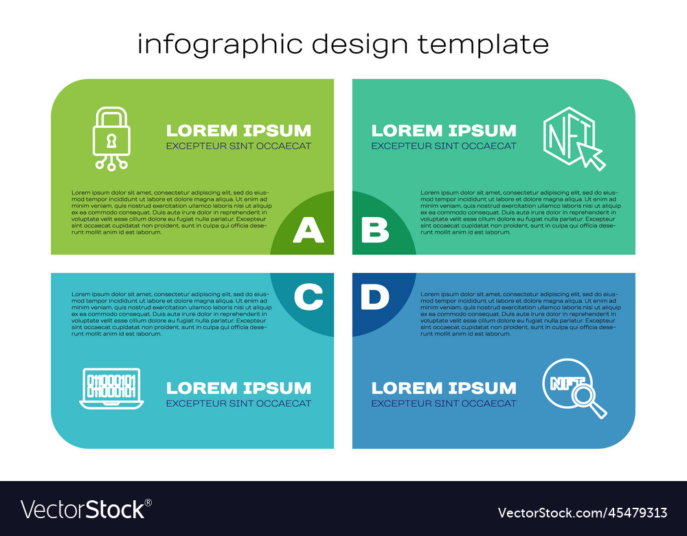 Set line binary code cyber security search nft vector image Set line binary code cyber security search nft