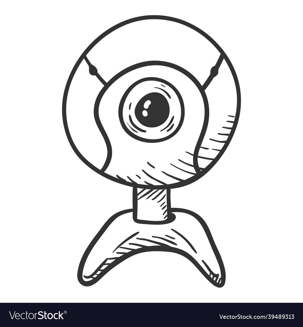 Sketch web camera vector image Sketch web camera