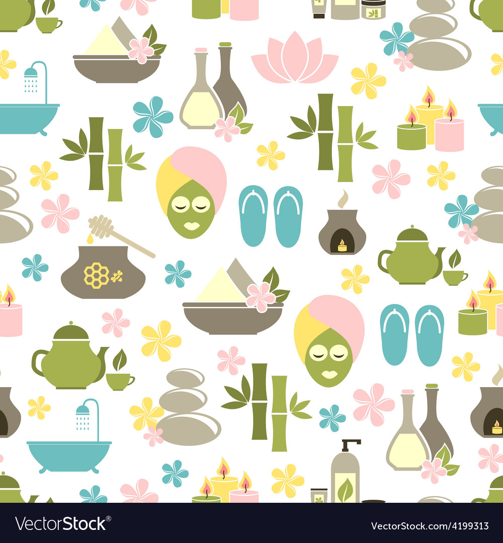 Spa Elements Seamless Pattern