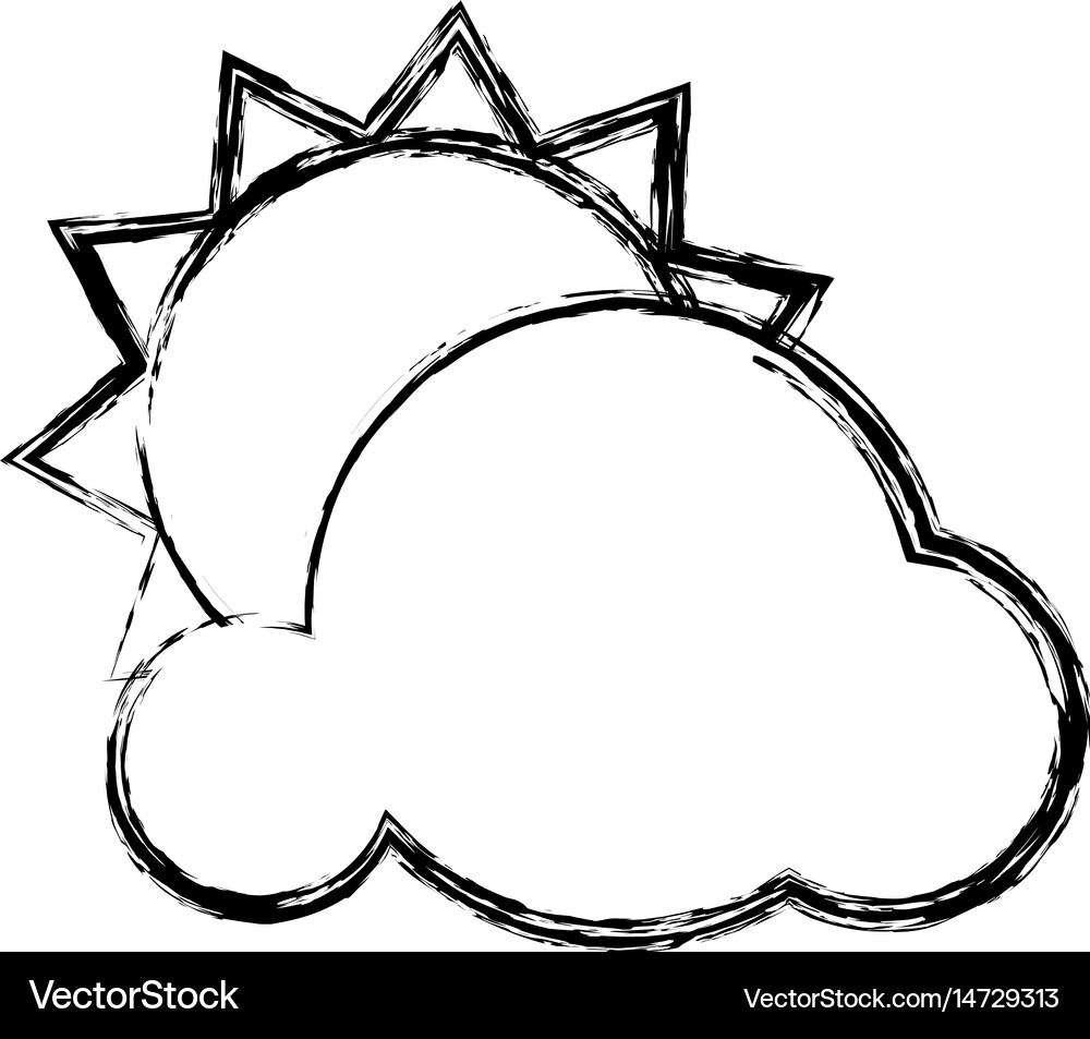 Sun and cloud icon Royalty Free Vector Image - VectorStock