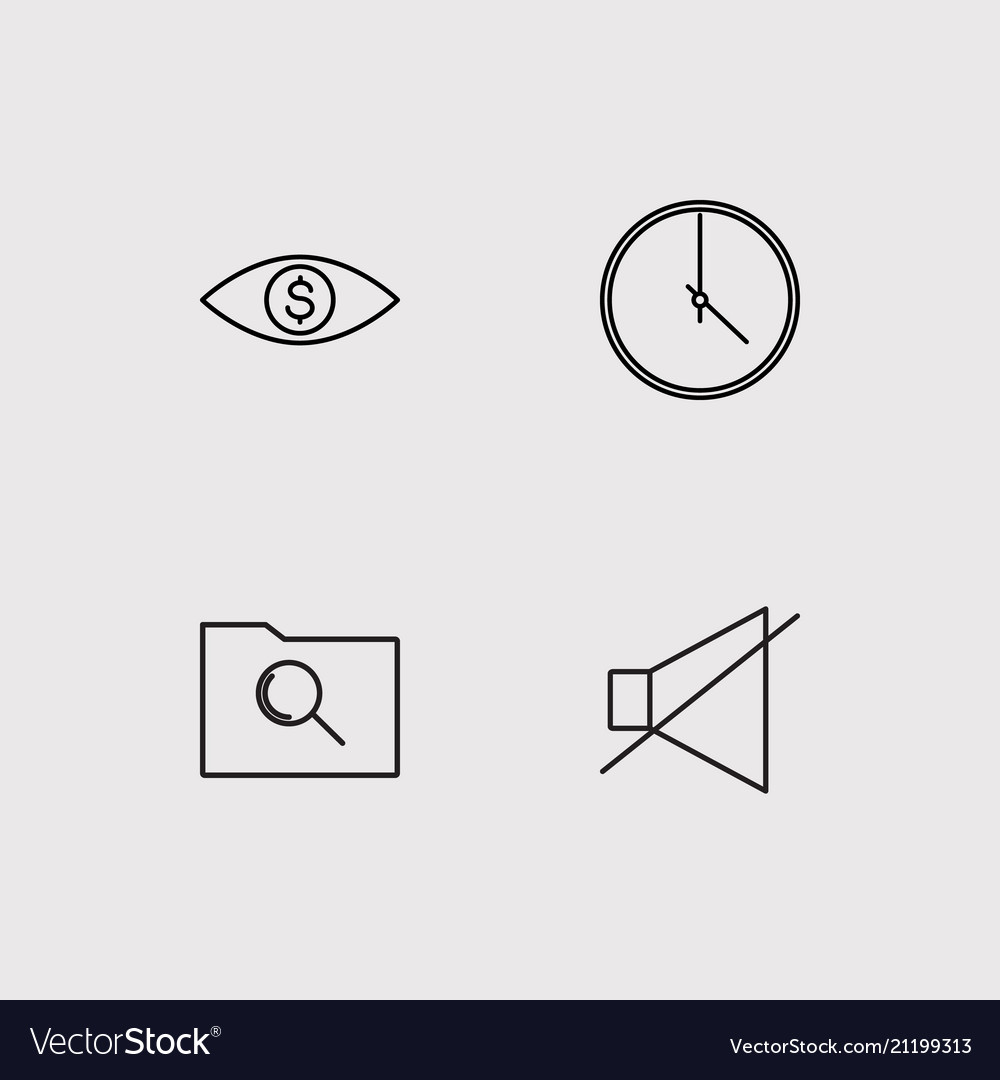 User interface simple linear icons set outlined