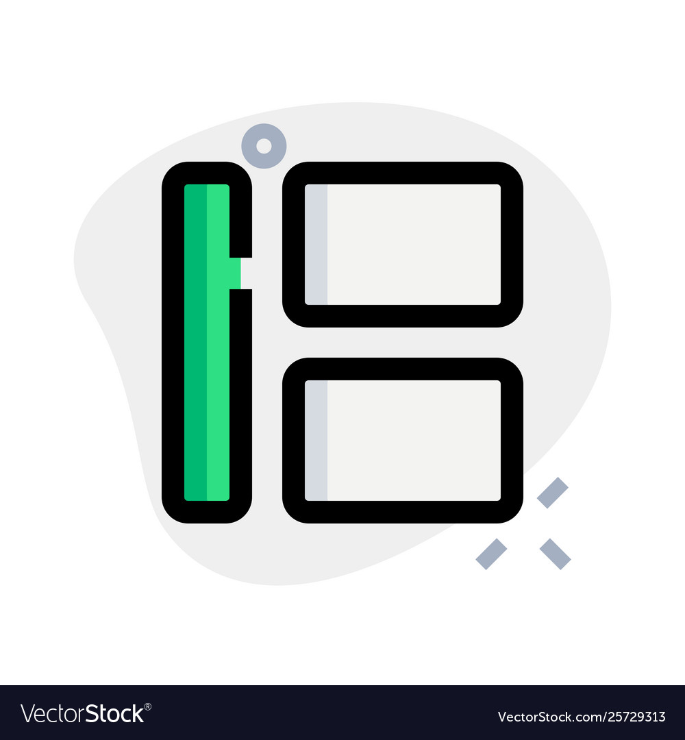 Vertical panel at left side with content boxes
