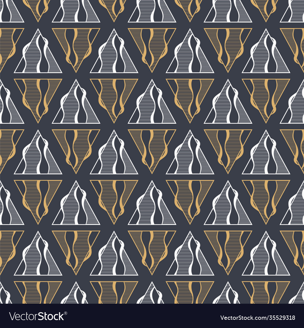 Abstract seamless pattern striped triangles vector image Abstract seamless pattern striped triangles