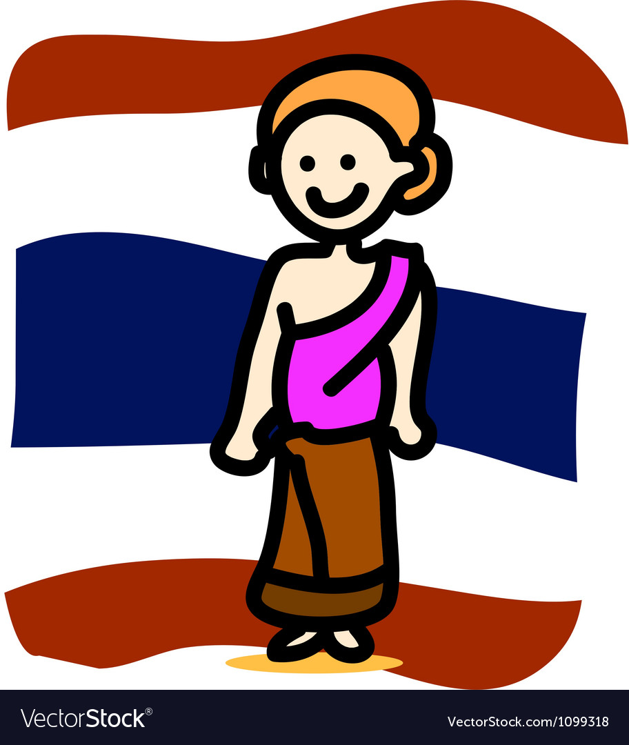 Asia people thai woman Royalty Free Vector Image