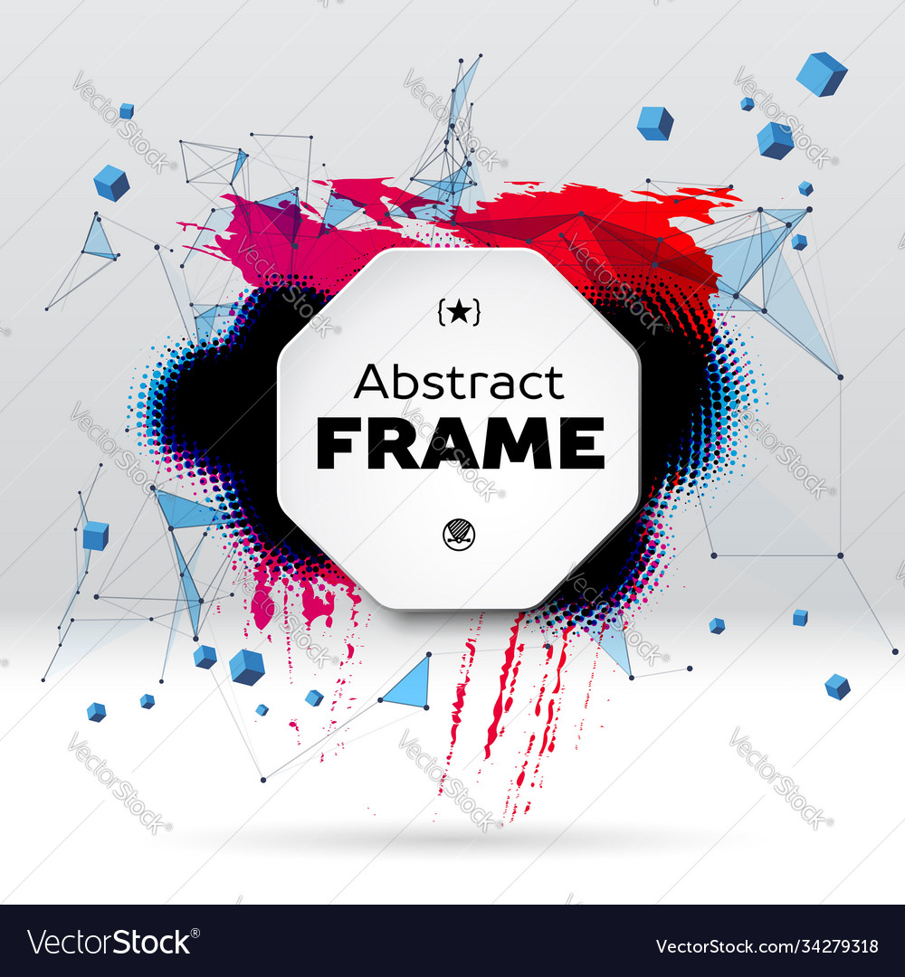 Background with brush stroke blot triangular vector image Background with brush stroke blot triangular