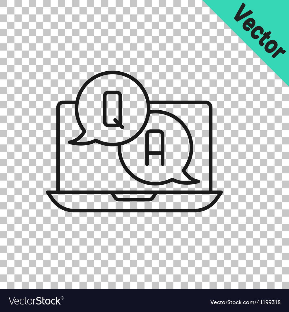 Black line speech bubbles with question and answer vector image Black line speech bubbles with question and answer