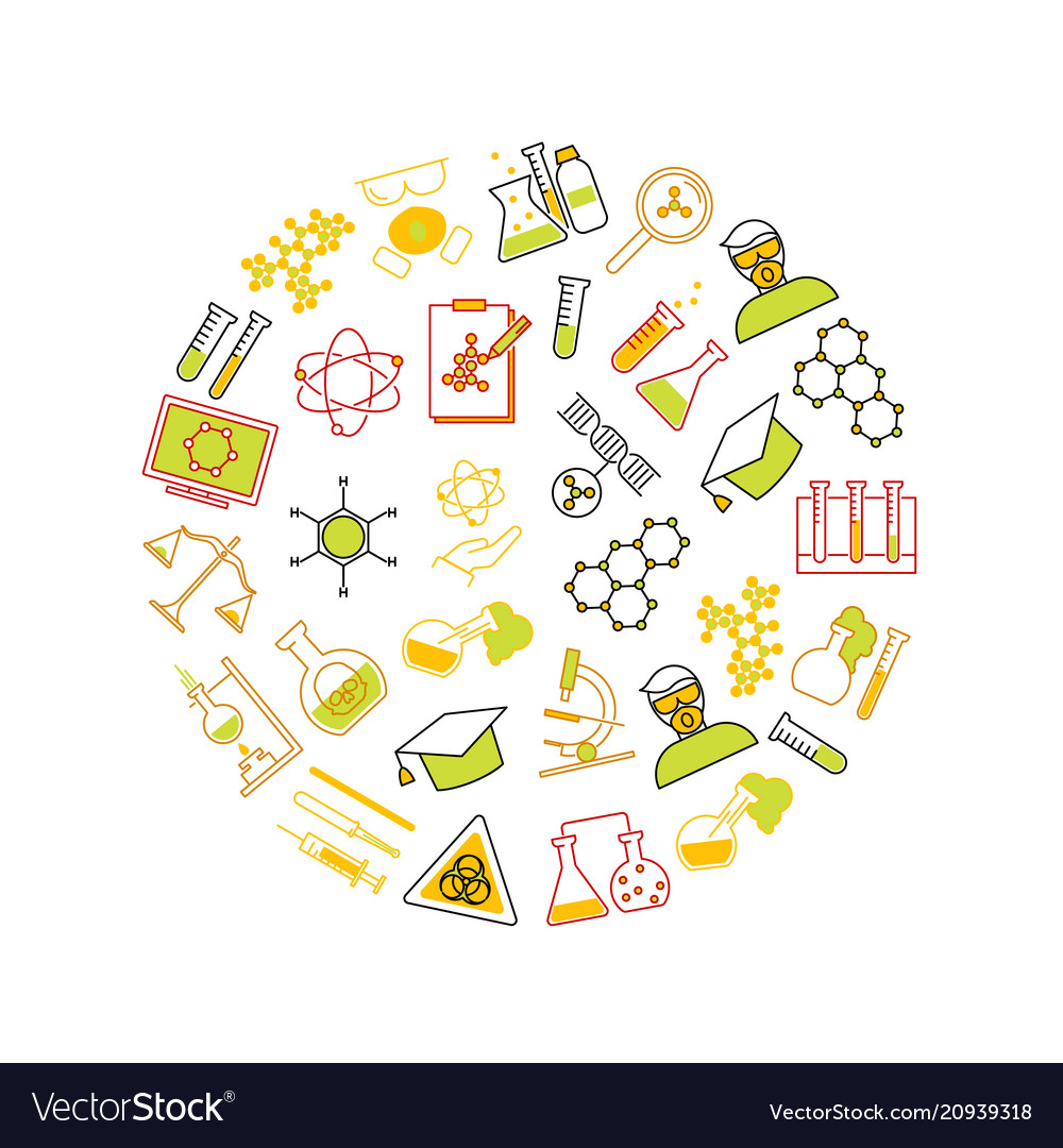 Chemical round design template vector image Chemical round design template