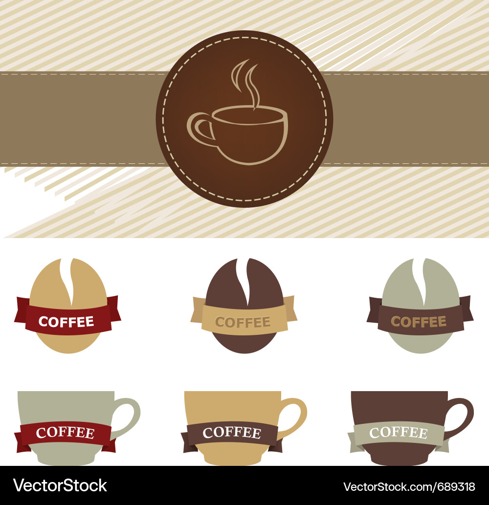 Coffee set Royalty Free Vector Image - VectorStock