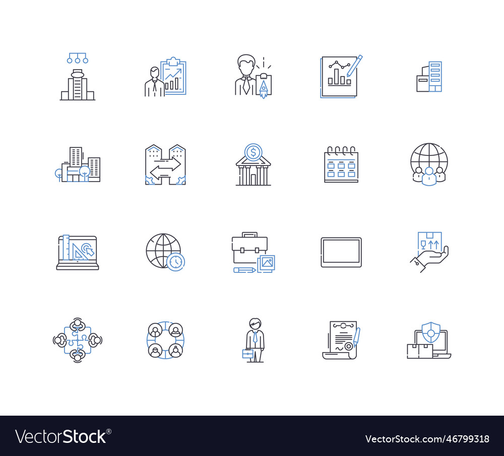 Data modeling line icons collection database Vector Image Data modeling line icons collection database