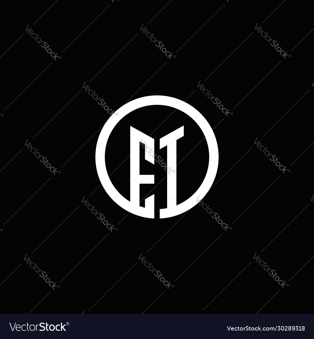 Ei monogram logo isolated with a rotating circle Vector Image Ei monogram logo isolated with a rotating circle