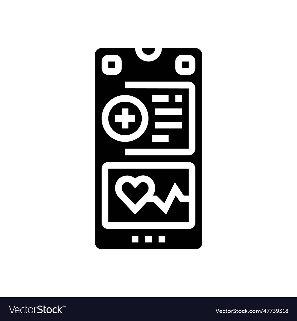 Health monitoring app biomedical glyph icon