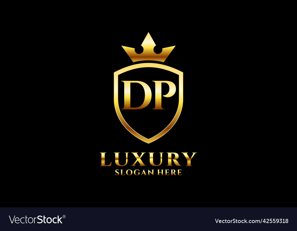 Initial dp elegant luxury monogram logo or badge Vector Image