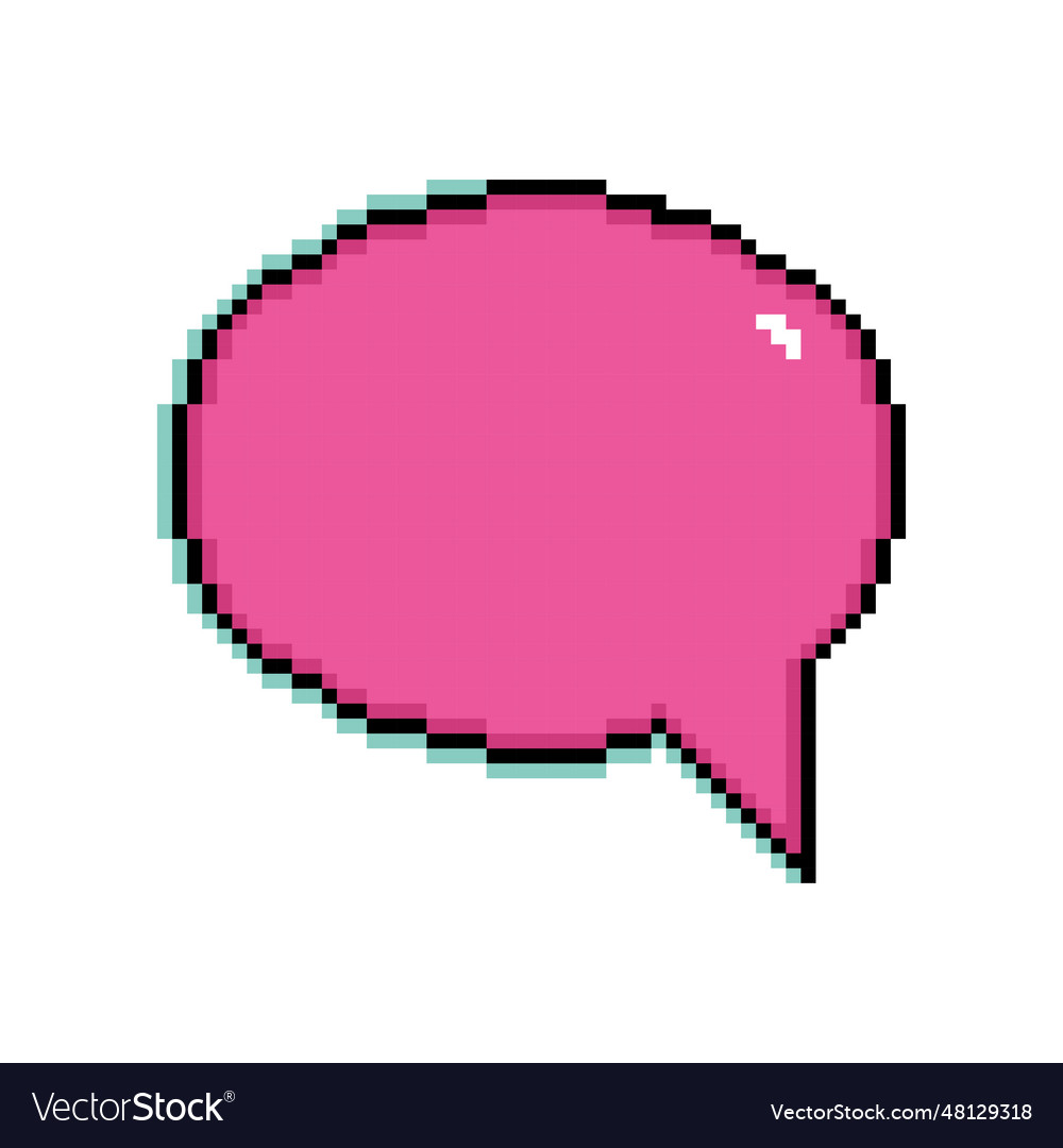 Isolierte rosa pixeled Comic Sprachblasen Chat