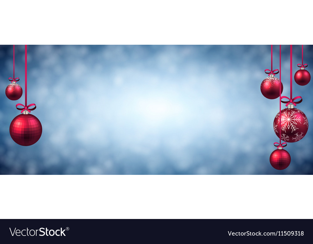 New Year Banner With Christmas Balls Royalty Free Vector