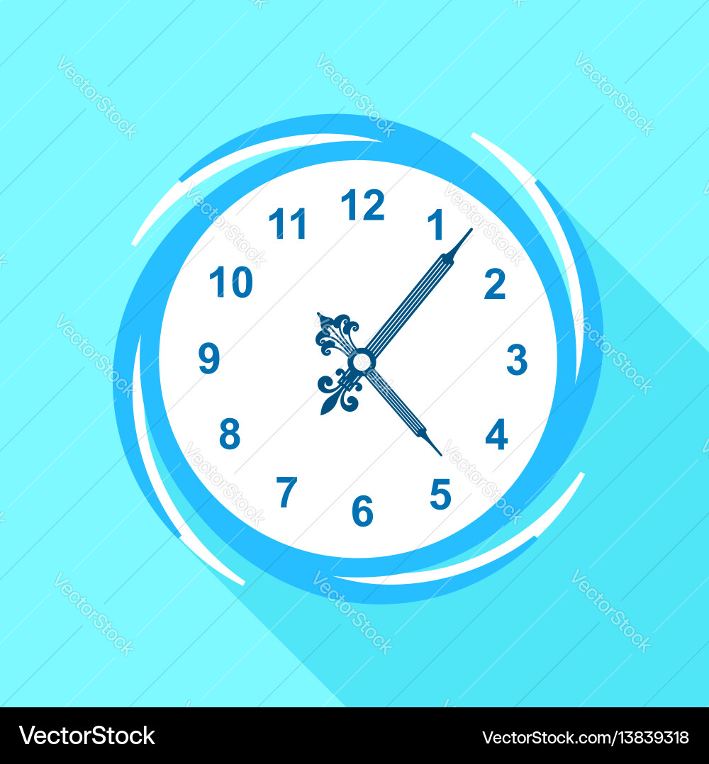 Numbered clock icon flat style Royalty Free Vector Image