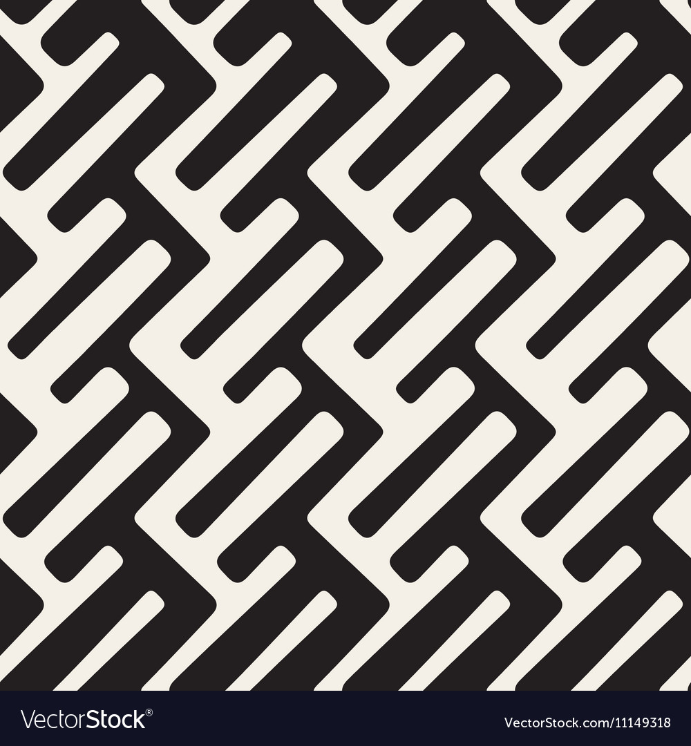 Seamless black and white rounded lines Royalty Free Vector