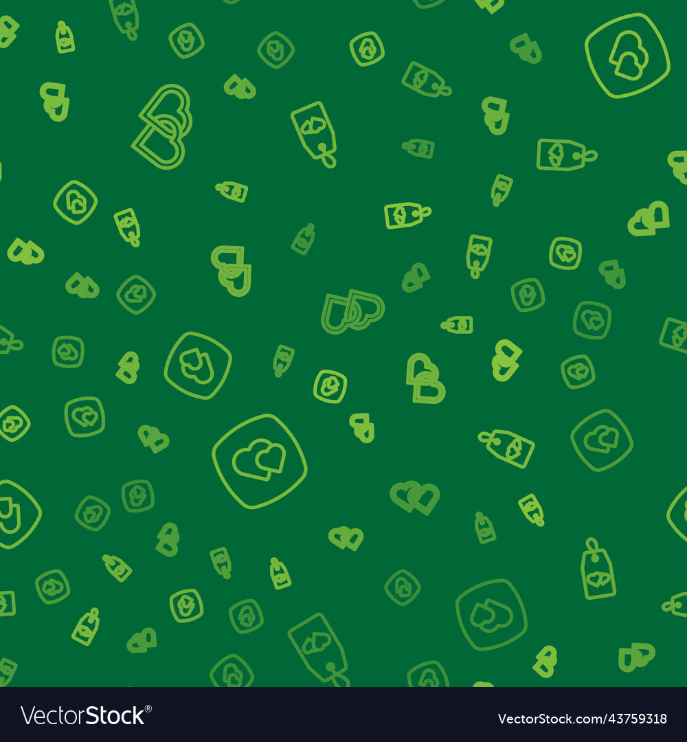 Set line two linked hearts and please do vector image Set line two linked hearts and please do