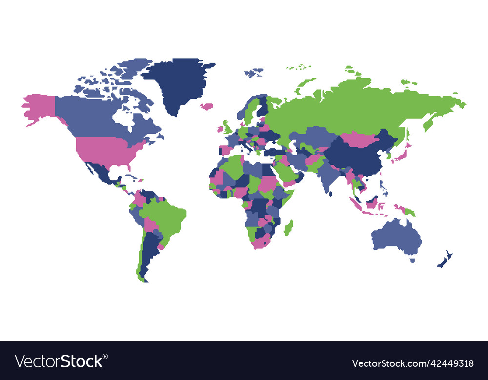 Simplified Smooth Border World Map Royalty Free Vector Image