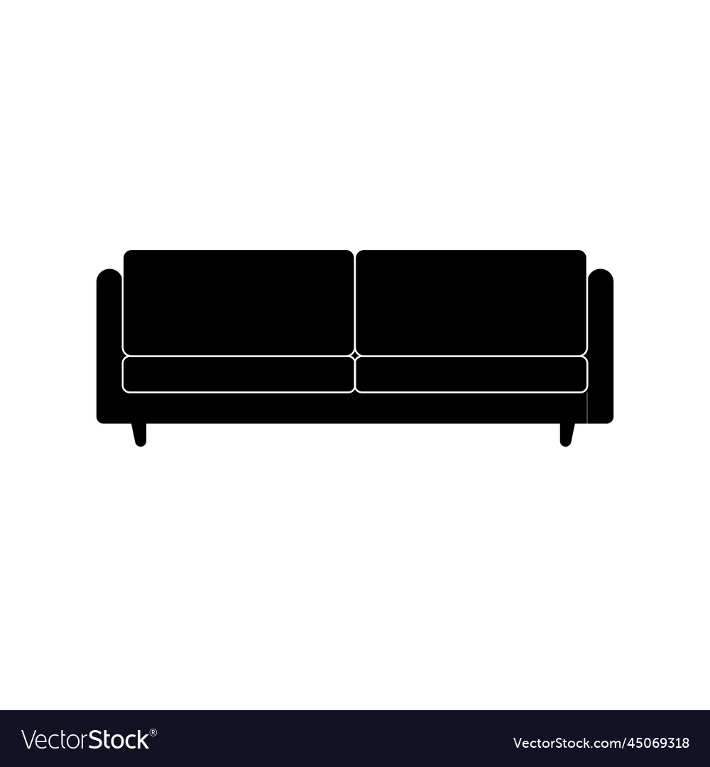 Sofa silhouette black and white icon design Vector Image