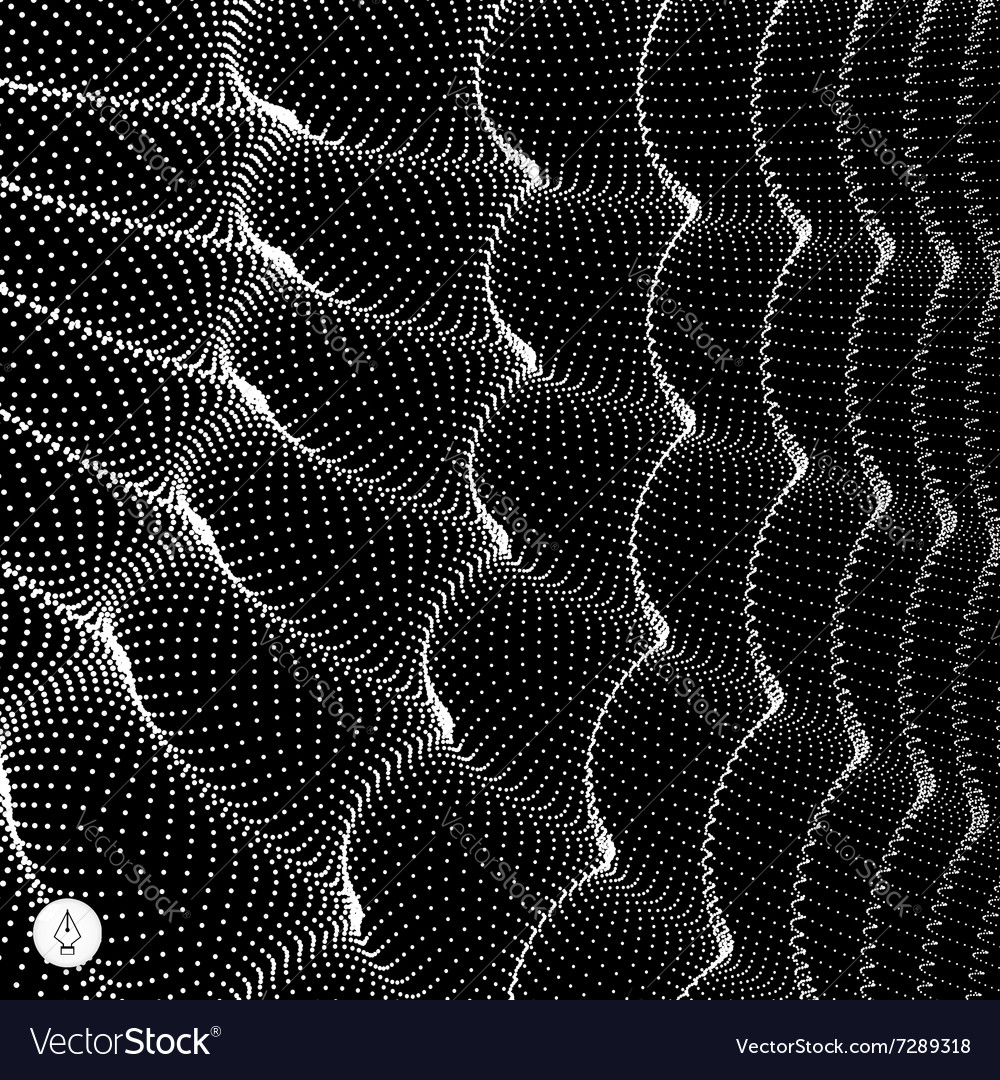 Wavy grid background 3d abstract