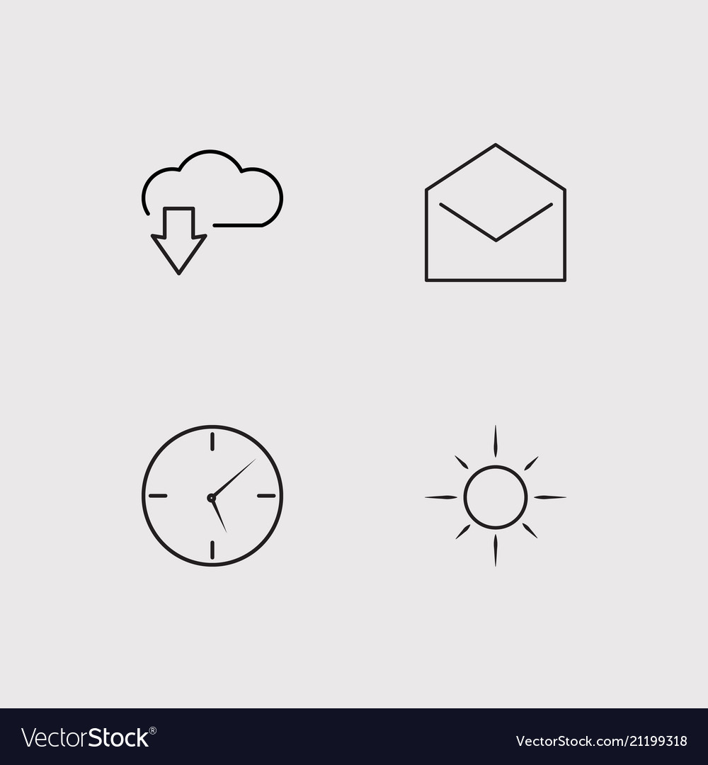 Web simple linear icons set outlined