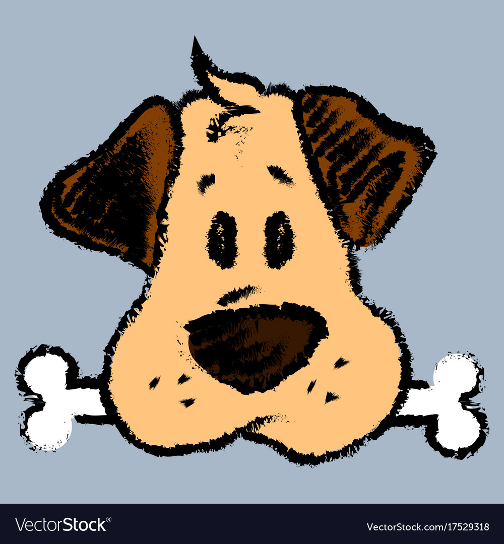 With cute cartoon sketch dog Royalty Free Vector Image With cute cartoon sketch dog Royalty Free Vector Image