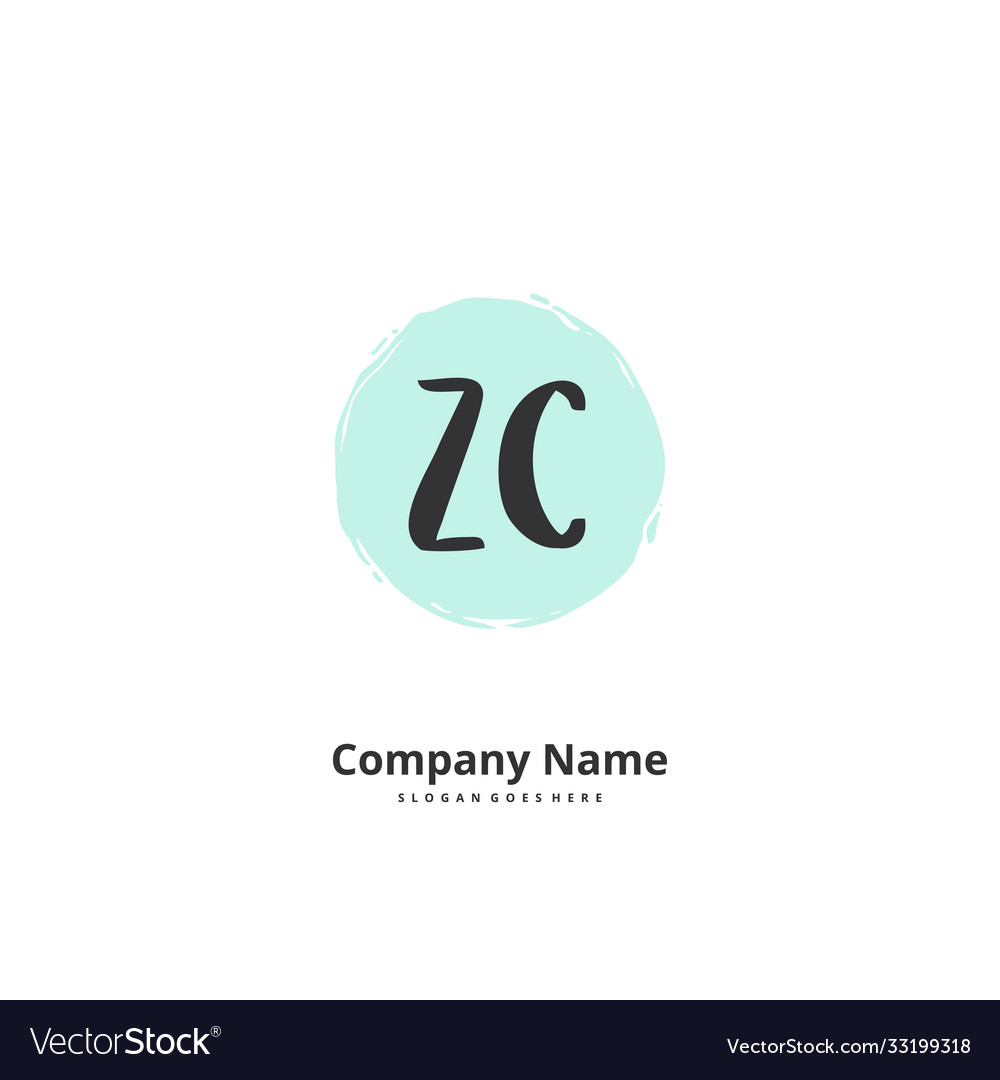 Z c zc initial handwriting and signature logo