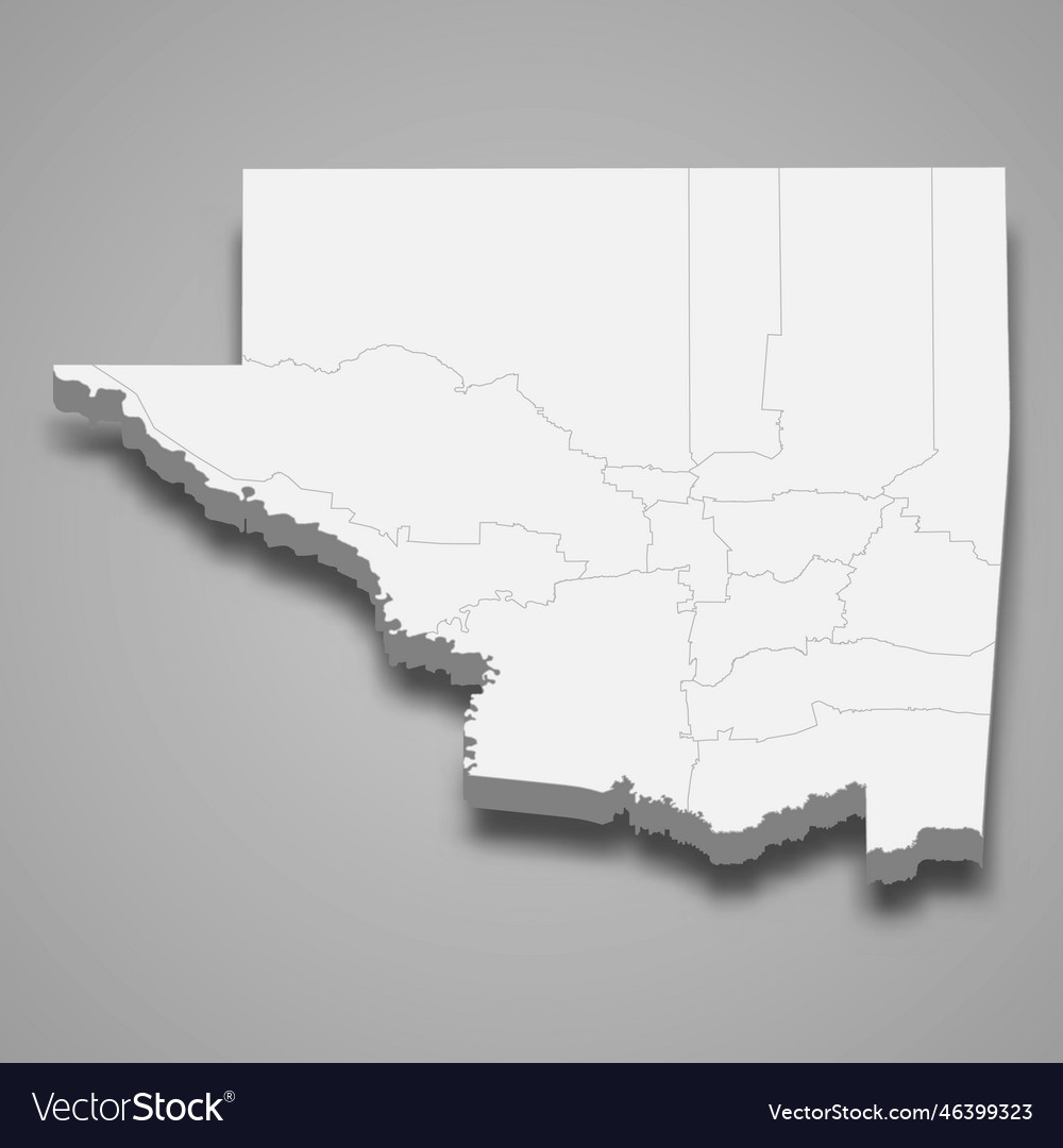 3d isometric map of peten is a province of Vector Image