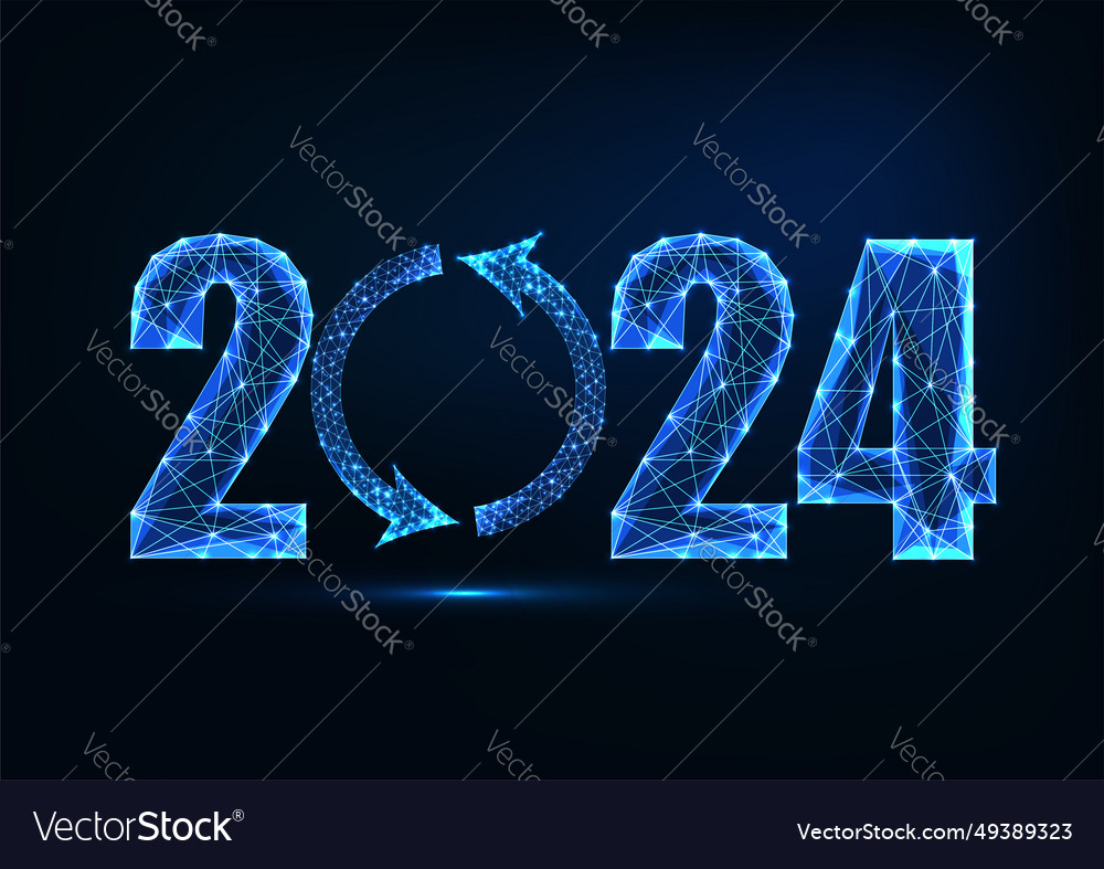 Abstract 2024 new year web banner template Vector Image