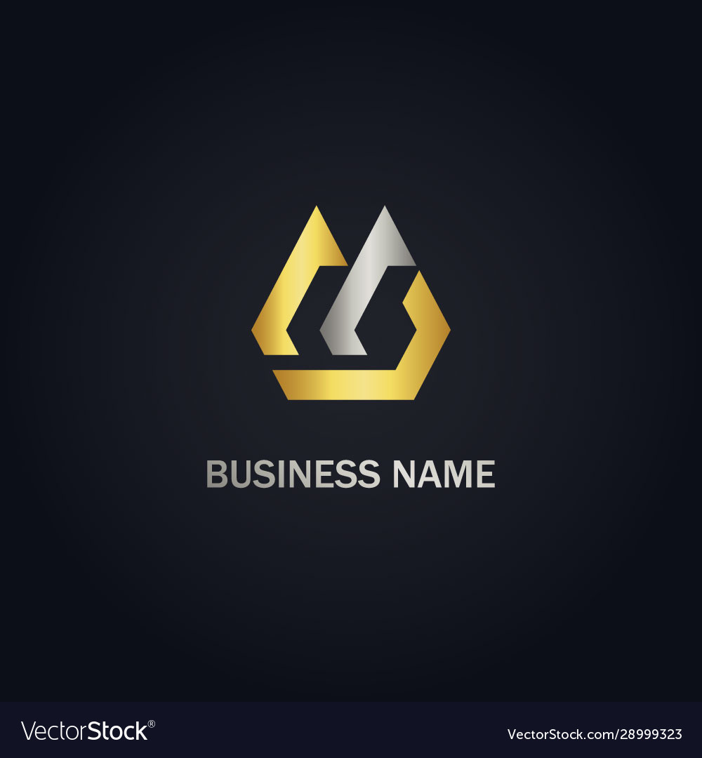 Abstract shape initial company gold logo