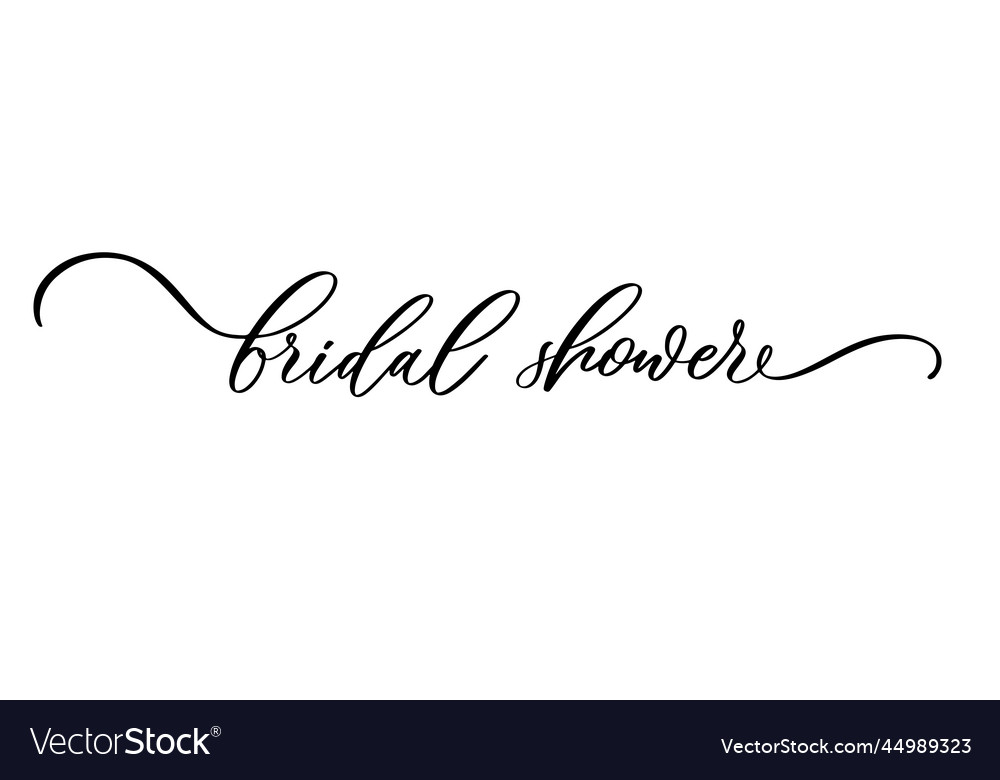 Bridal shower calligraphy inscription Royalty Free Vector