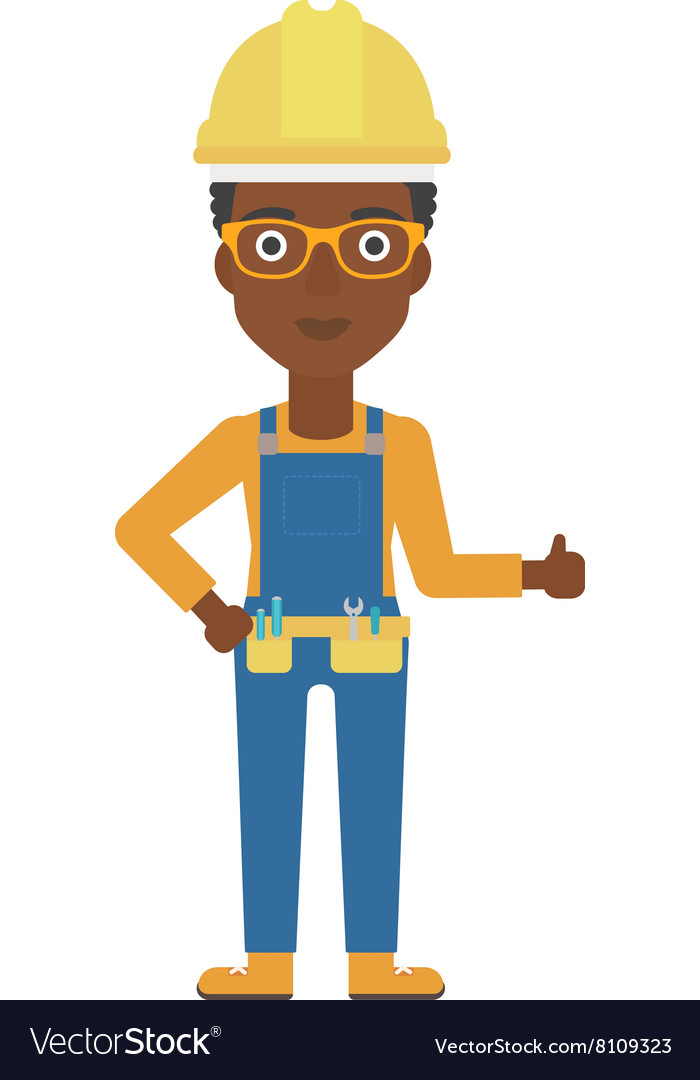 Builder Showing Thumbs Up Royalty Free Vector Image