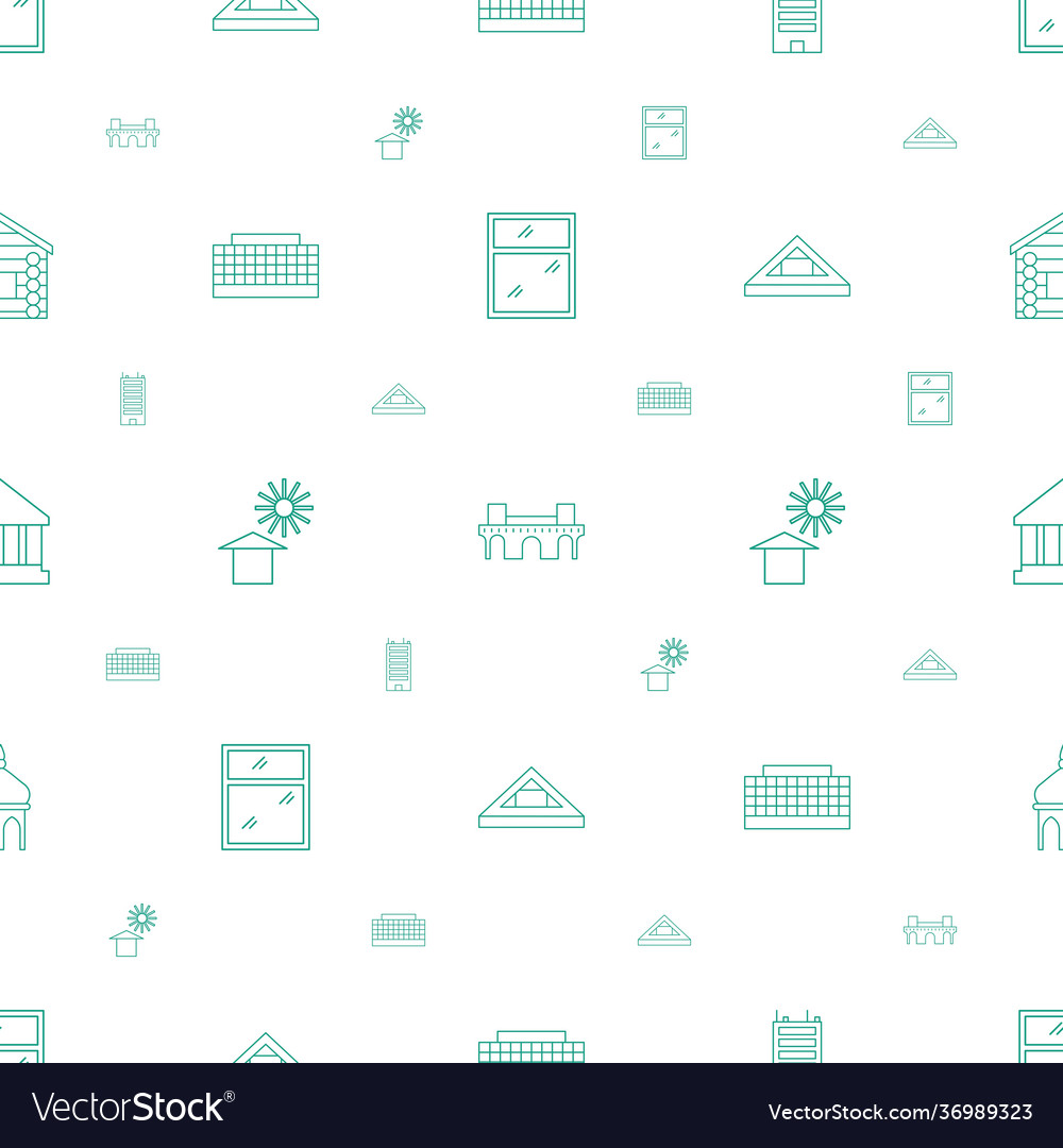 Building icons pattern seamless white background