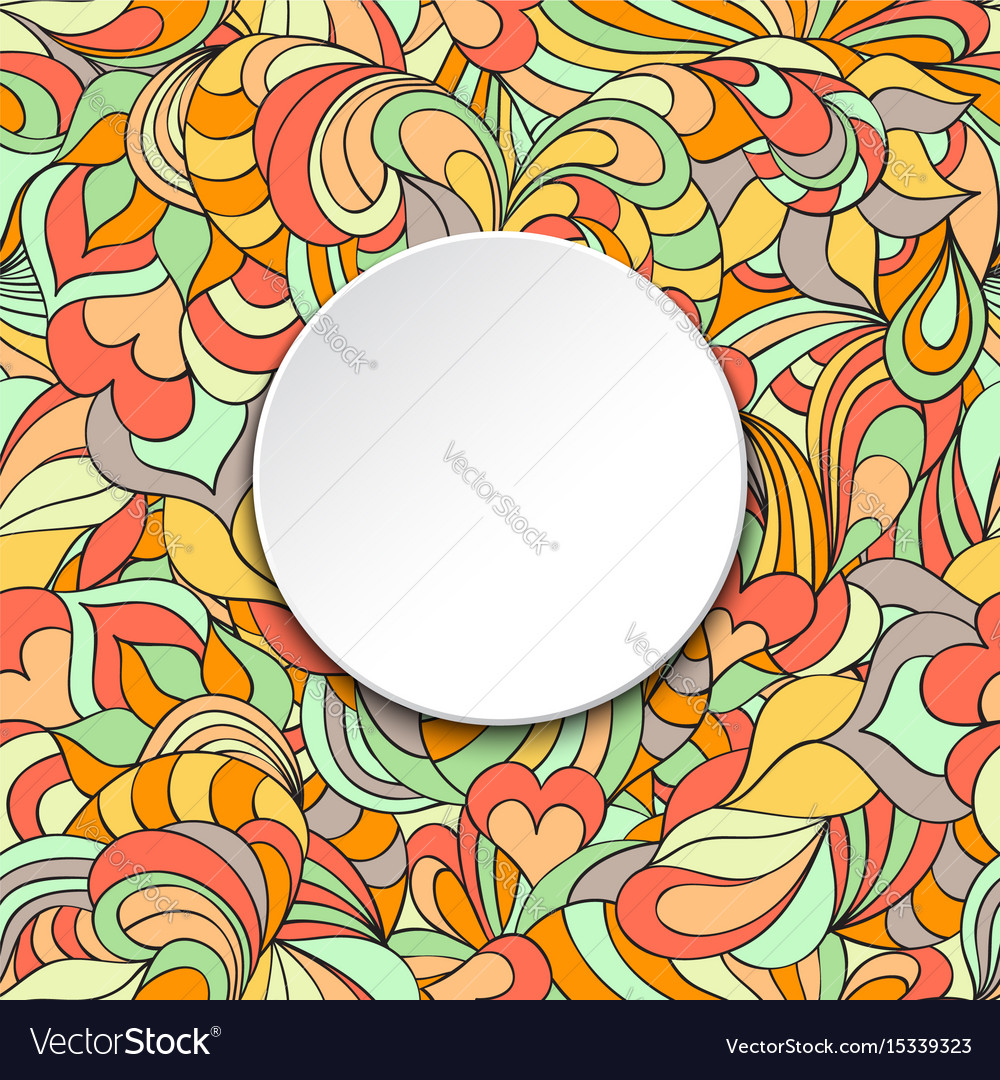 Card with abstract pattern and circle frame