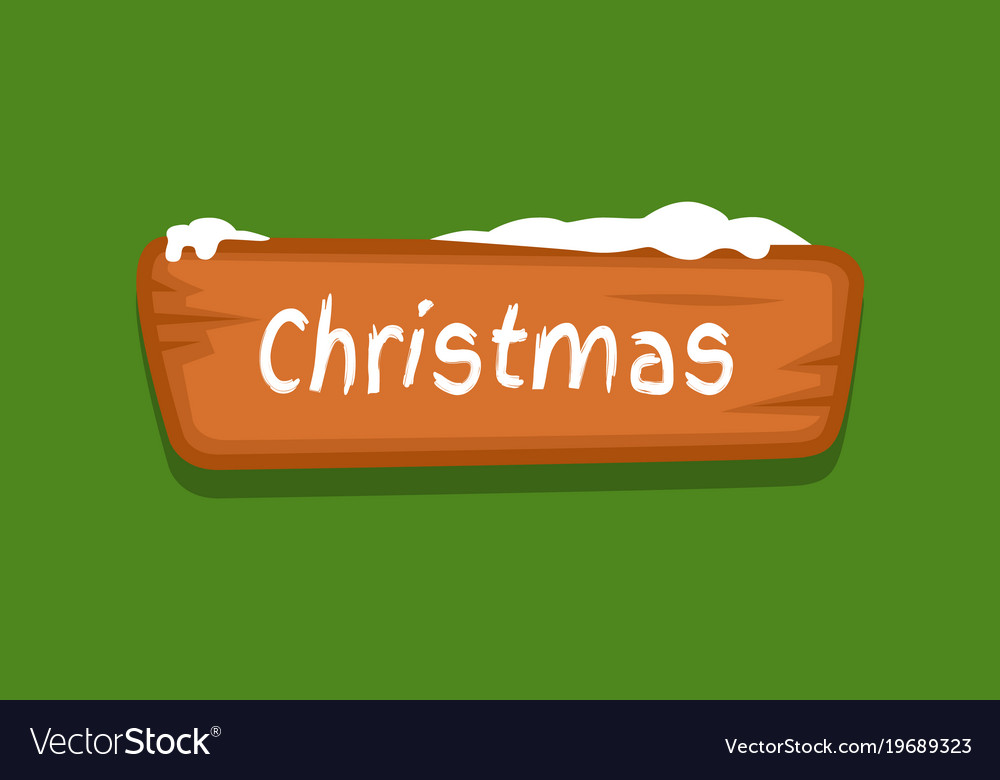 Christmas Web Button Covered With Snow Icon Vector Image