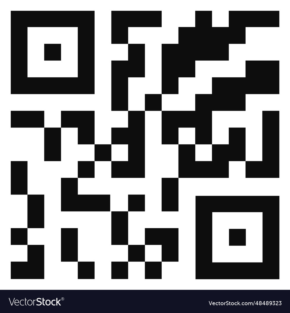 Data matrix template qr code black square vector image Data matrix template qr code black square