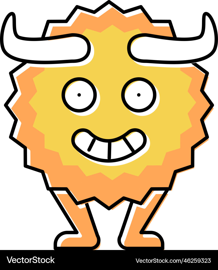 Funny monster funny color icon Royalty Free Vector Image
