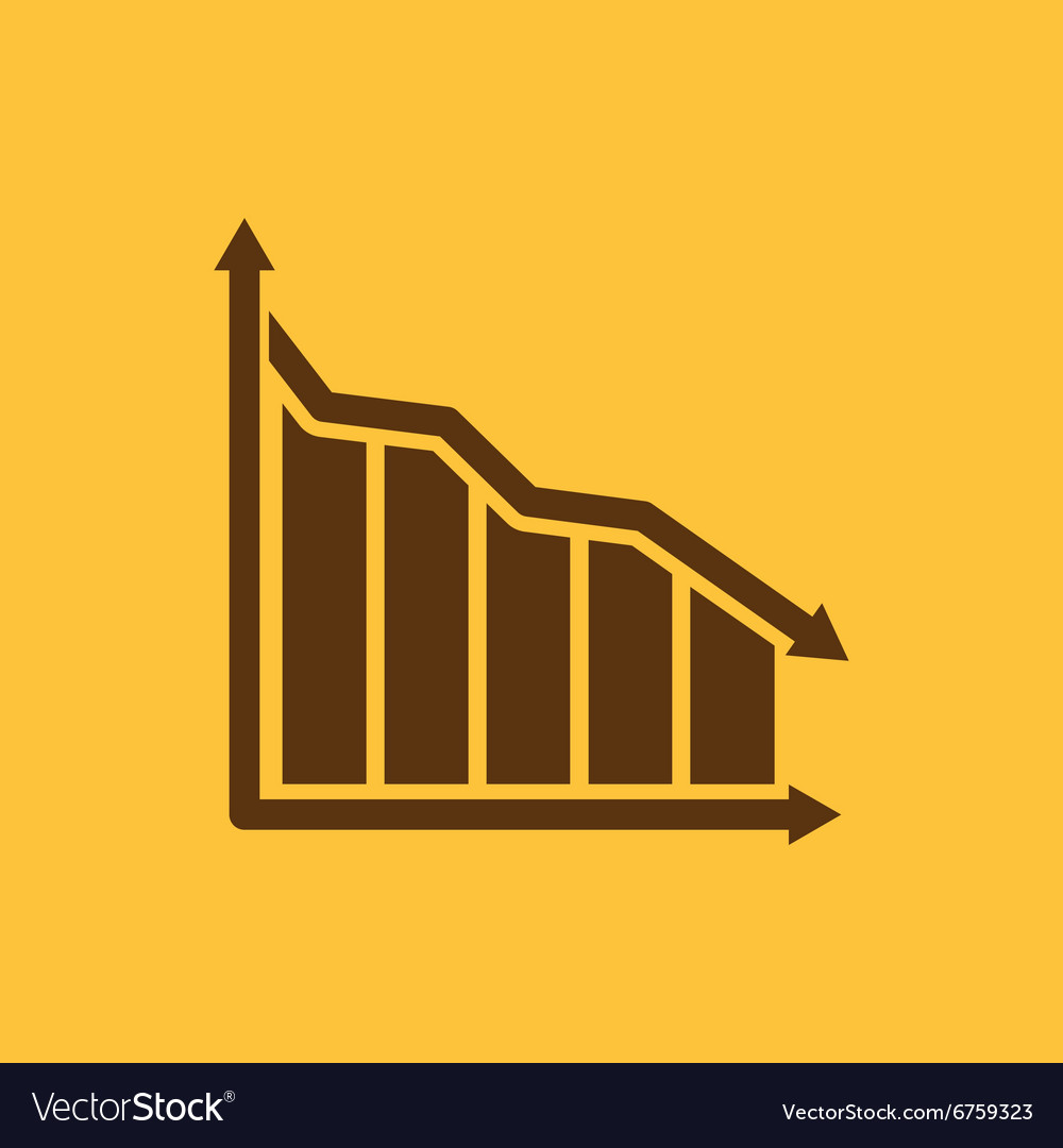 Graph down icon chart below and loss