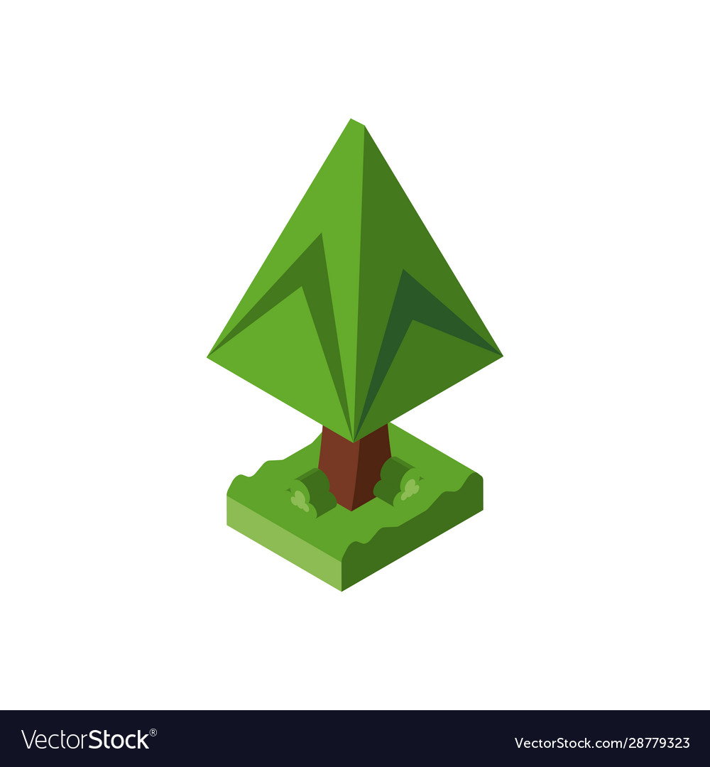 Isolated isometric pine tree design Royalty Free Vector