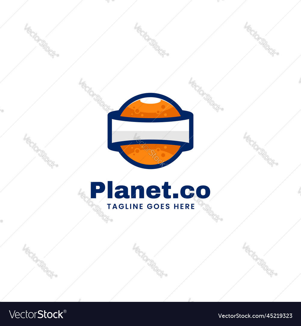 Logo planet simple mascot style