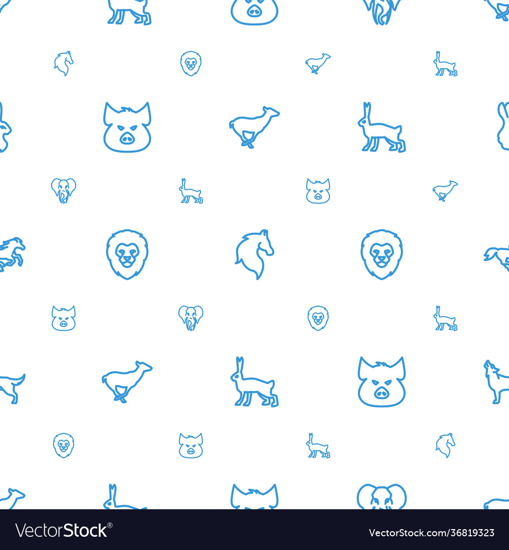 Mammal icons pattern seamless white background