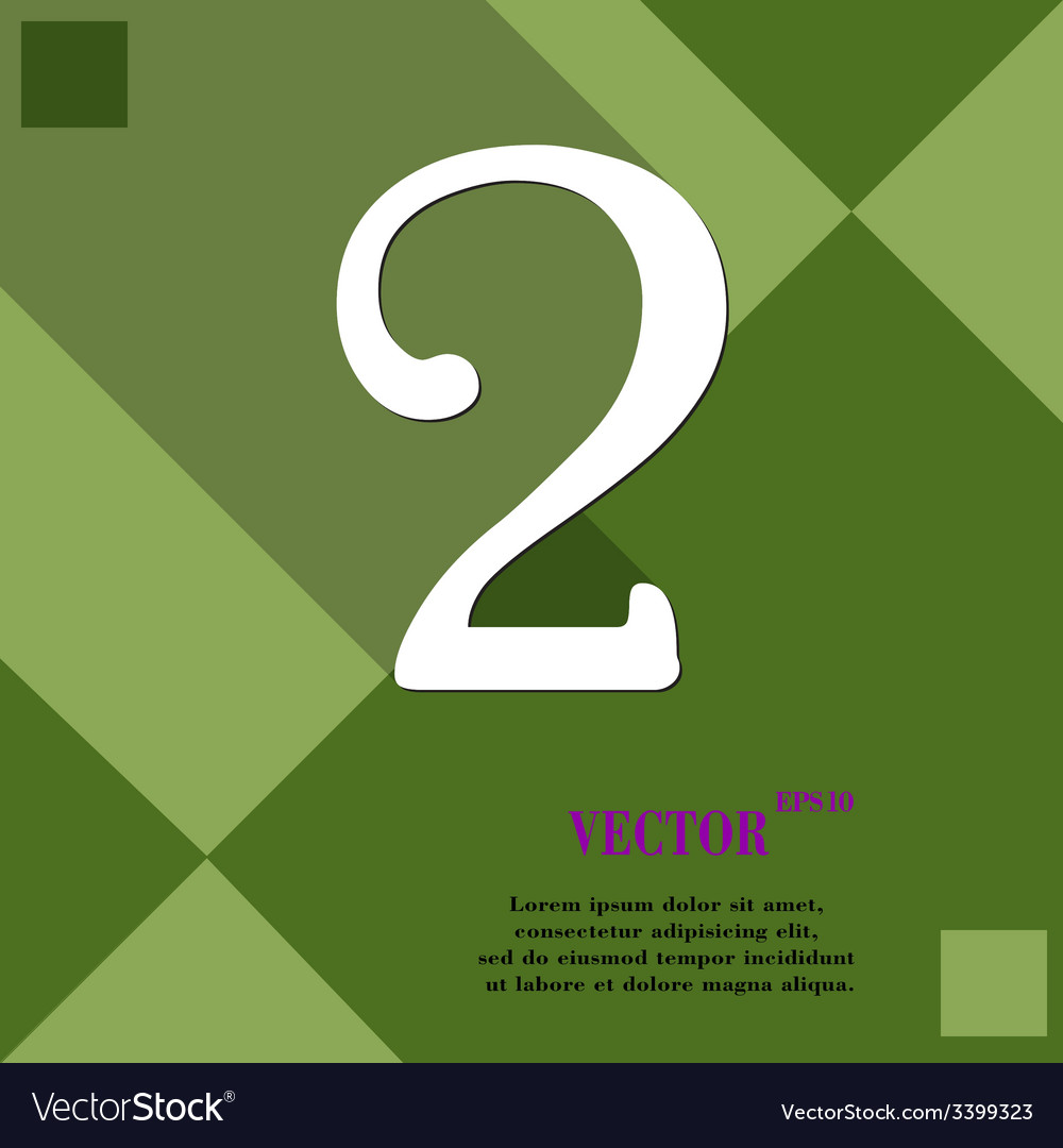 Number two icon symbol flat modern web design