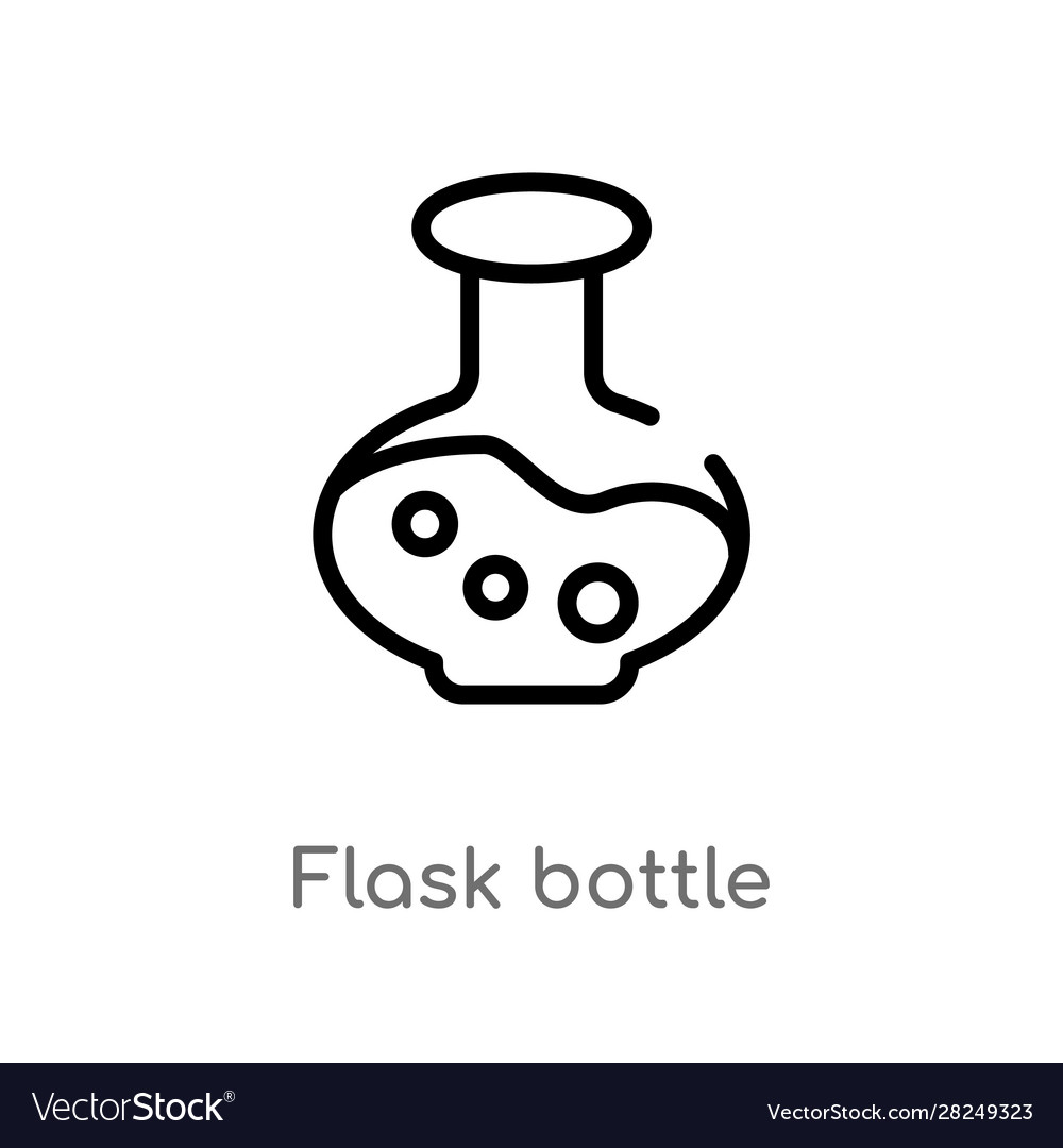 Outline flask bottle icon isolated black simple